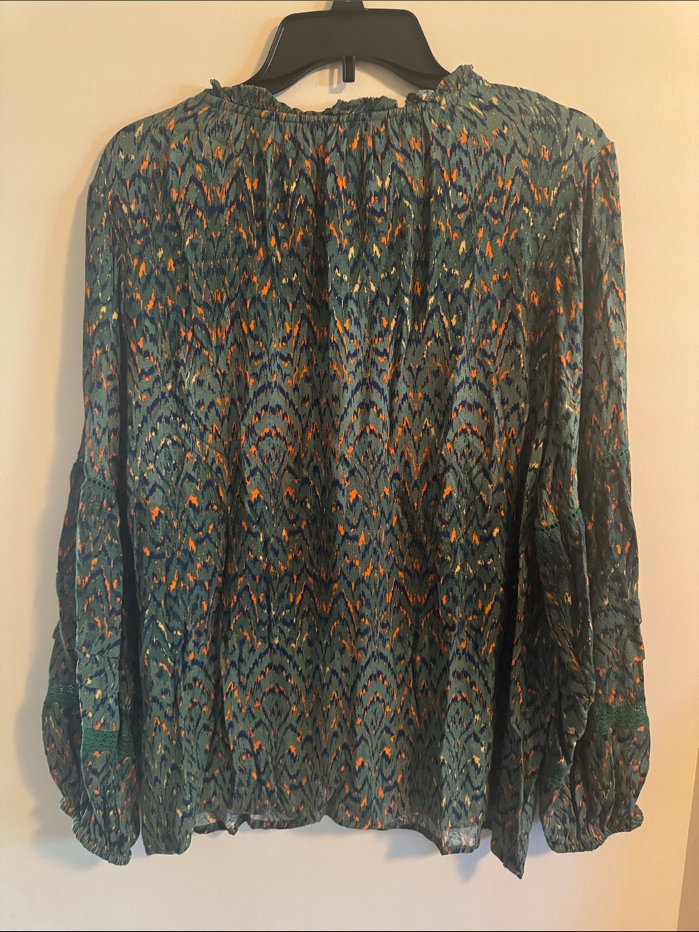 Liverpool Teal Green Patterned Boho Peasant Tunic - Picture 6 of 6
